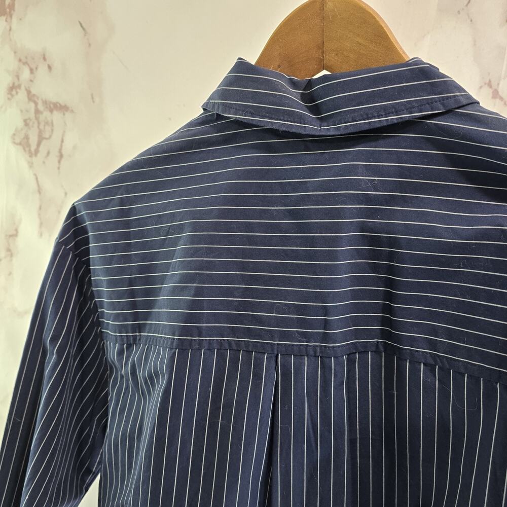 Everlane Shirt Womens Blue Striped Button Oversized Poplin Boyfriend Supima - Picture 7 of 16